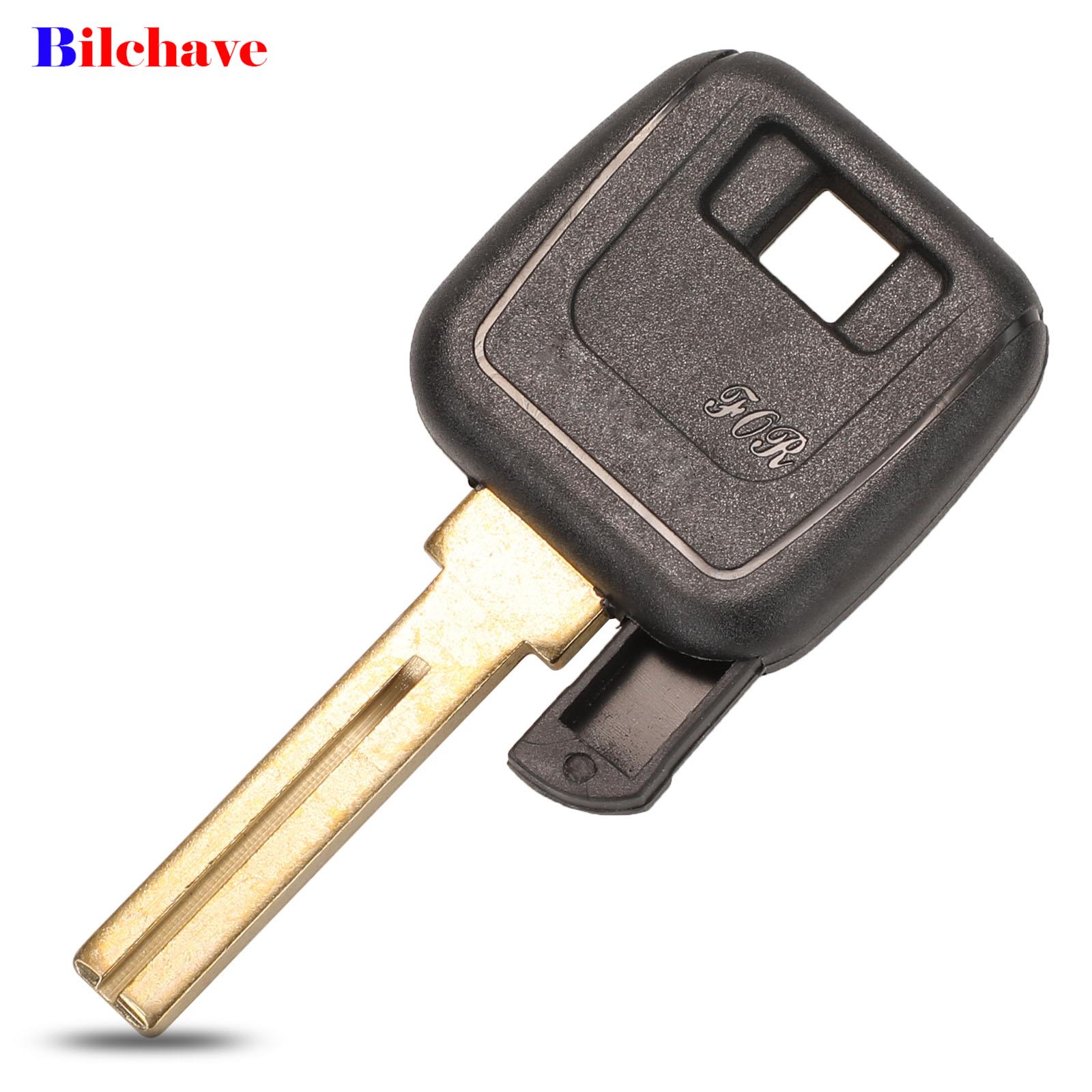 Llave transponedora de coche, carcasa en blanco con reemplazo de hoja sin cortar, para Volvo S40, V40, D30, S60, S80, XC90, XC60, NE66