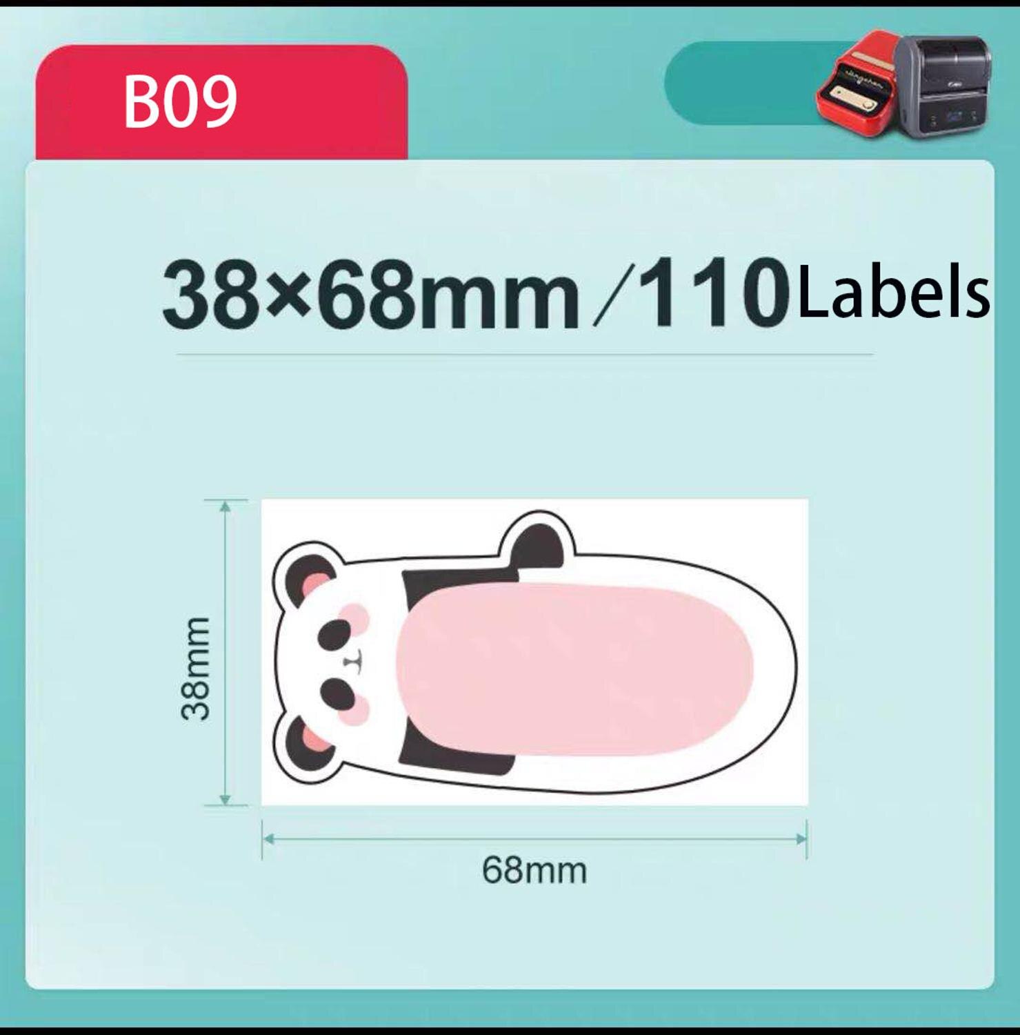 【Niimbot B21/B3S Label】Cartoon Cute Label tape Label Sticker used for B21/B3S Label Maker Label Printer: B09