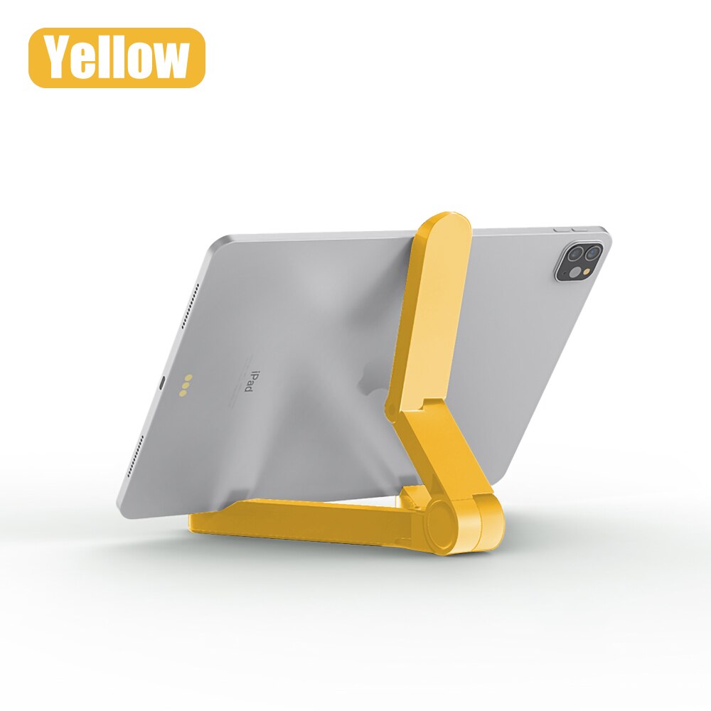 Folding Universal Tablet Stand Lazy Pad Support Phone Holder Phone Stand for Samsung Huawei Xiaomi IPhone IPad 10.2 9.7: Yellow