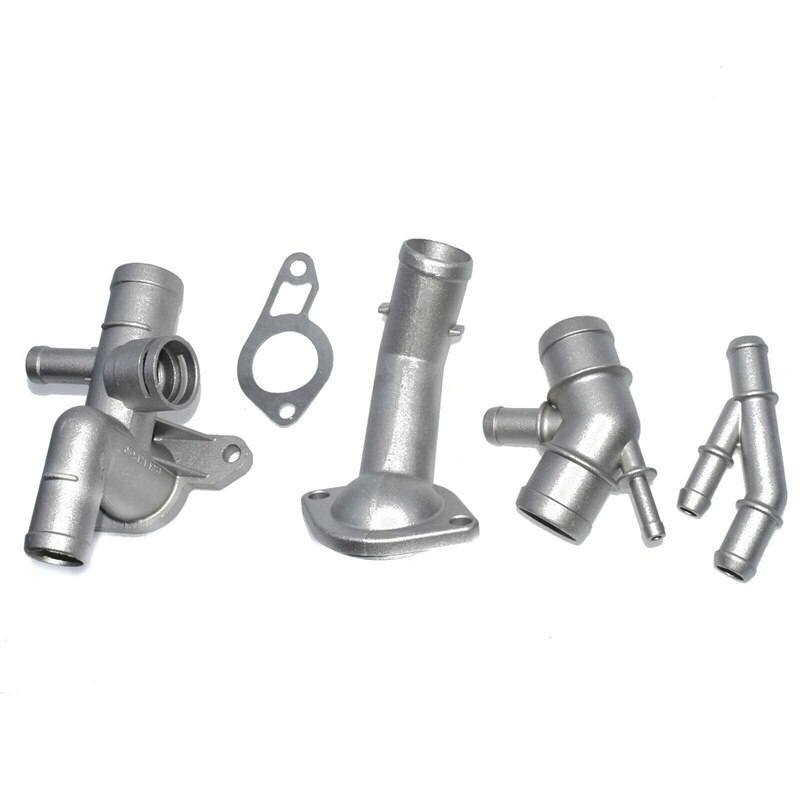 Conector de manguera de refrigerante de motor de aluminio 7 uds, Kit de actualización de brida de refrigerante para Golf MK4