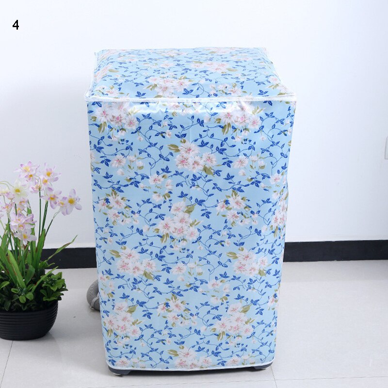 Nyttige vaskemaskine dække blomsterprint opbevaringspose holdbar støvbeskytter farverig spare plads arrangør støvdæksel: 4