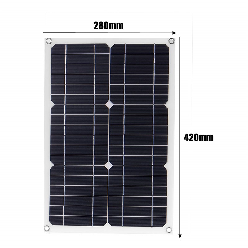 12V 180W Solar Panel Kit 2 USB Port Off Grid Monocrystalline Module LCD Display With 10-60A Solar Charge Controller