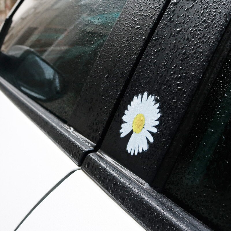 Gänseblümchen Blütenblätter Auto Aufkleber Blumen- ho Weiß Frieden und Liebe Auto Fenster SchöNe Leben Decals für Frauen stimmen Zubehör