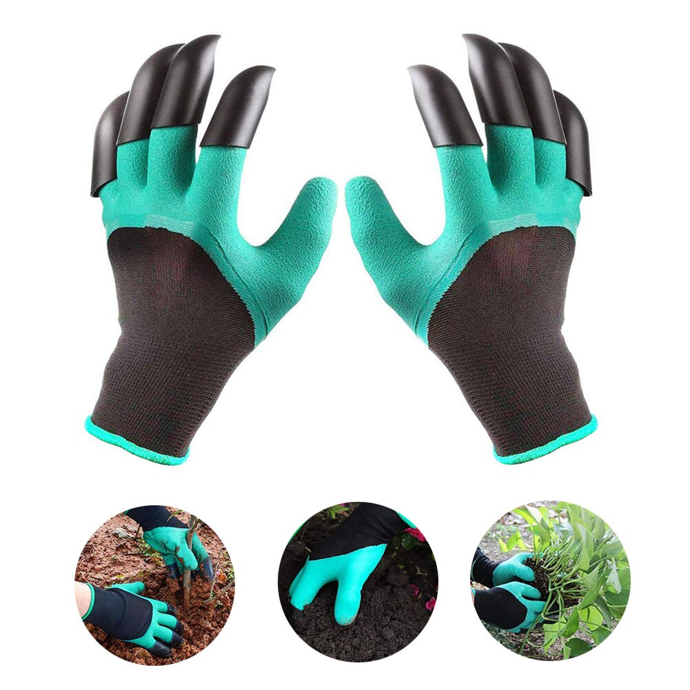 Juego de Herramientas de jardín 4 paquetes con paleta, rastrillo de mano de cultivador, paleta de trasplante, guantes de jardinería para deshierbe, aflojar el suelo