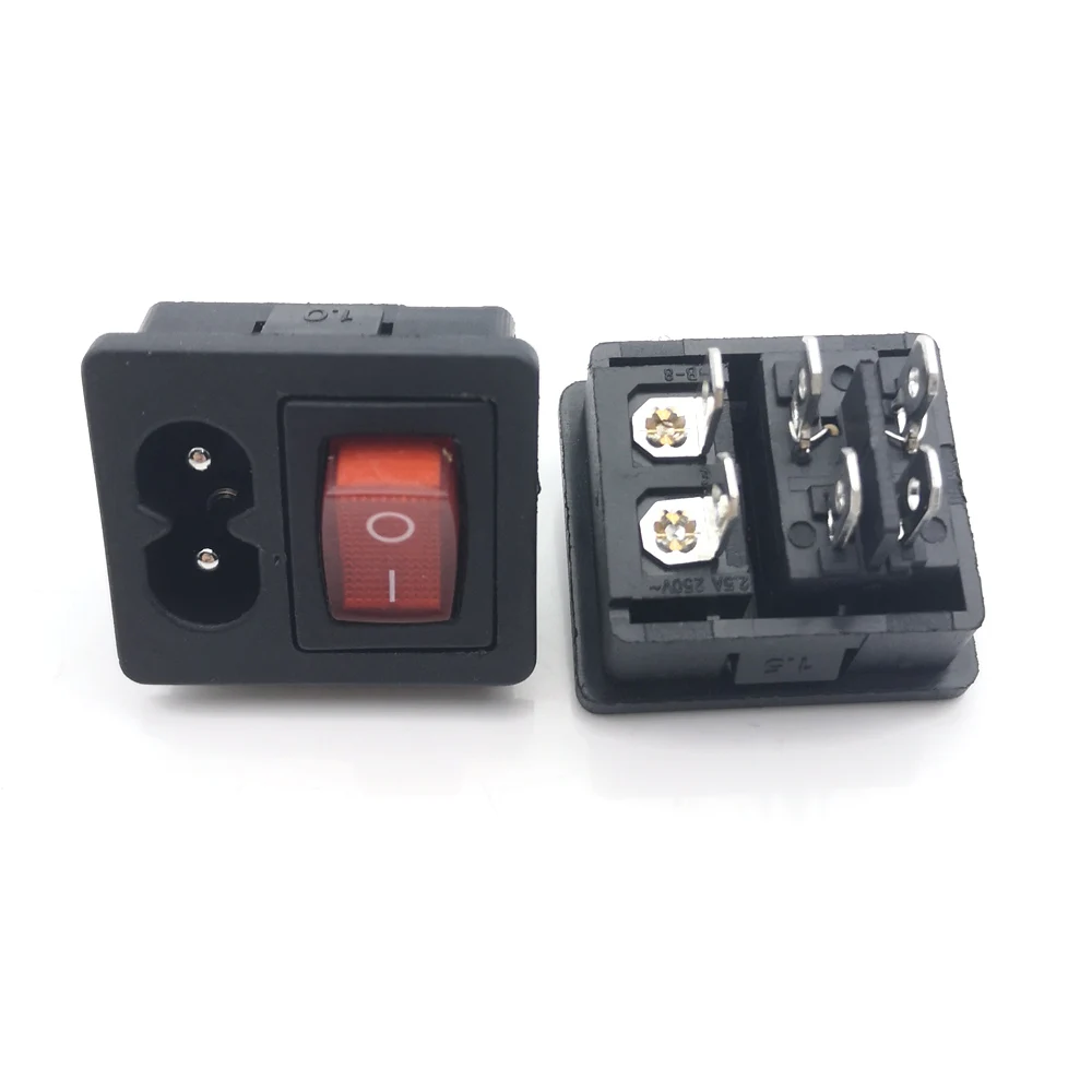 ﻿ Red Rocker Switch Fused Inlet Power Socket Fuse Switch Connector Plug Connectors Dielectric Intensity 250V 20A 500W AC: WHITE