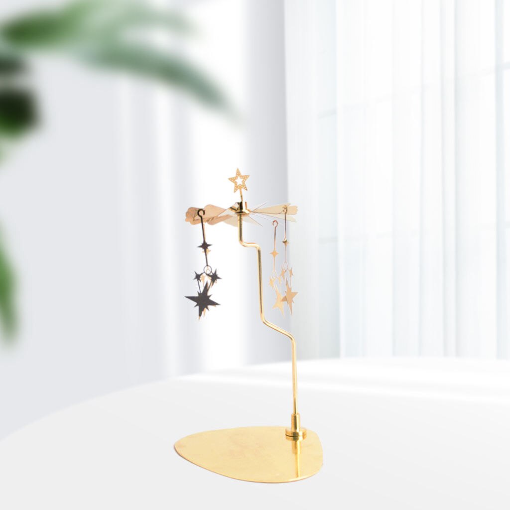 Bougeoir rotatif carrousel de noël, porte-bougie, support pour maison, anniversaire, mariage, décorations de Table: Star
