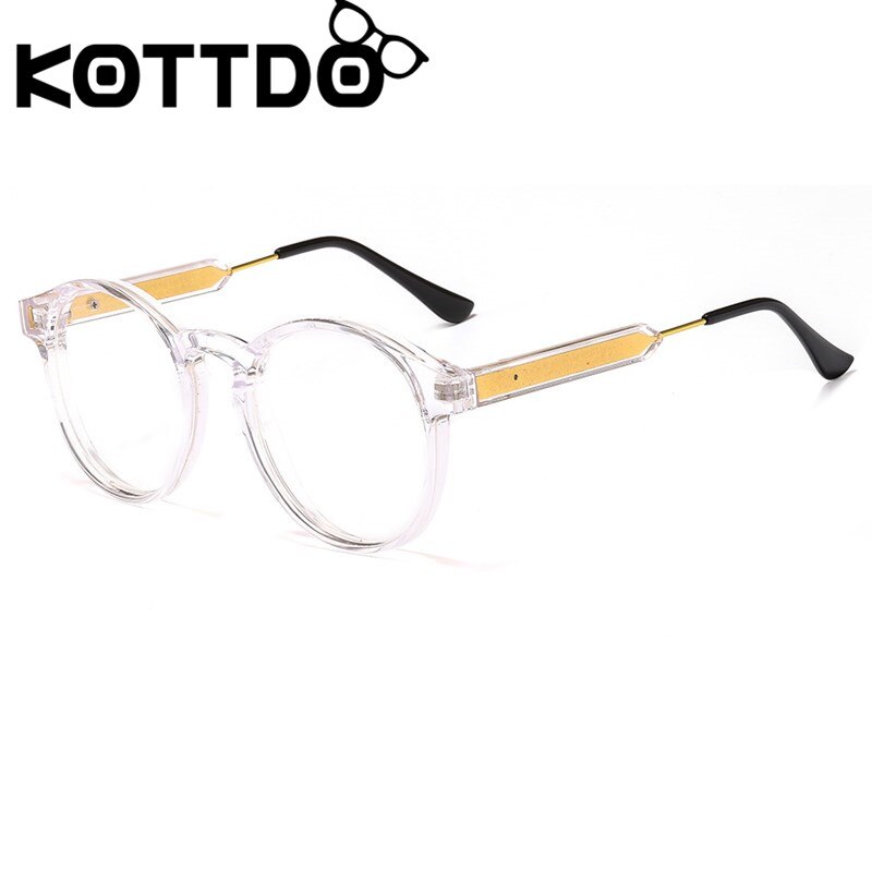 Kottdo classic pyöreät silmälasit miesten vintage läpinäkyvät silmälasien kehykset naisille likinäköisyyskehys