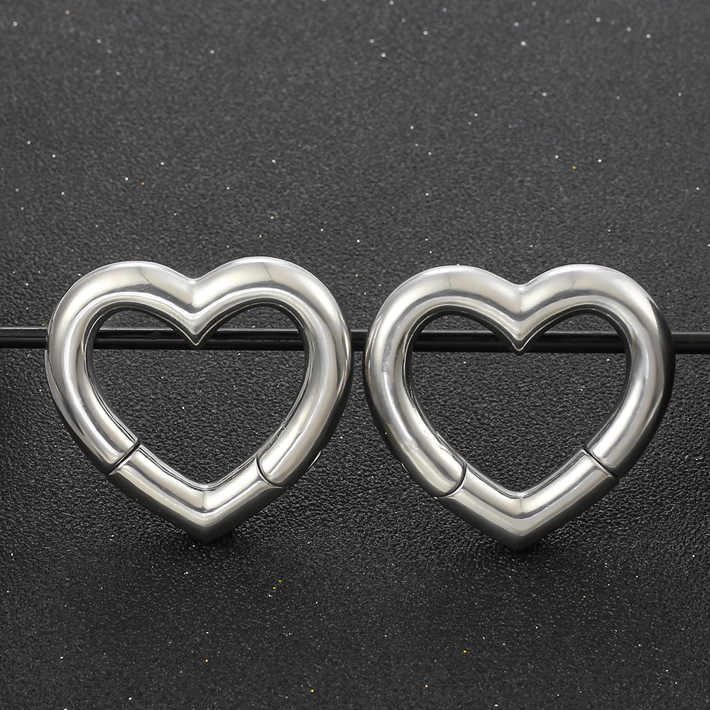 Twolobes 2 uds corazón 316 medidores de acero inoxidable túneles para lóbulo estirado pesas para oreja perchas Piercing joyería del cuerpo: Color amarillo dorado claro