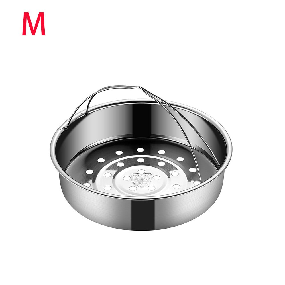Steam Rice Cooker Steamer Bamboo Cooker Basket Dumpling Dim Sum Stainless Steel Thicken Deepen Household With Non Slip Handle: Handle M