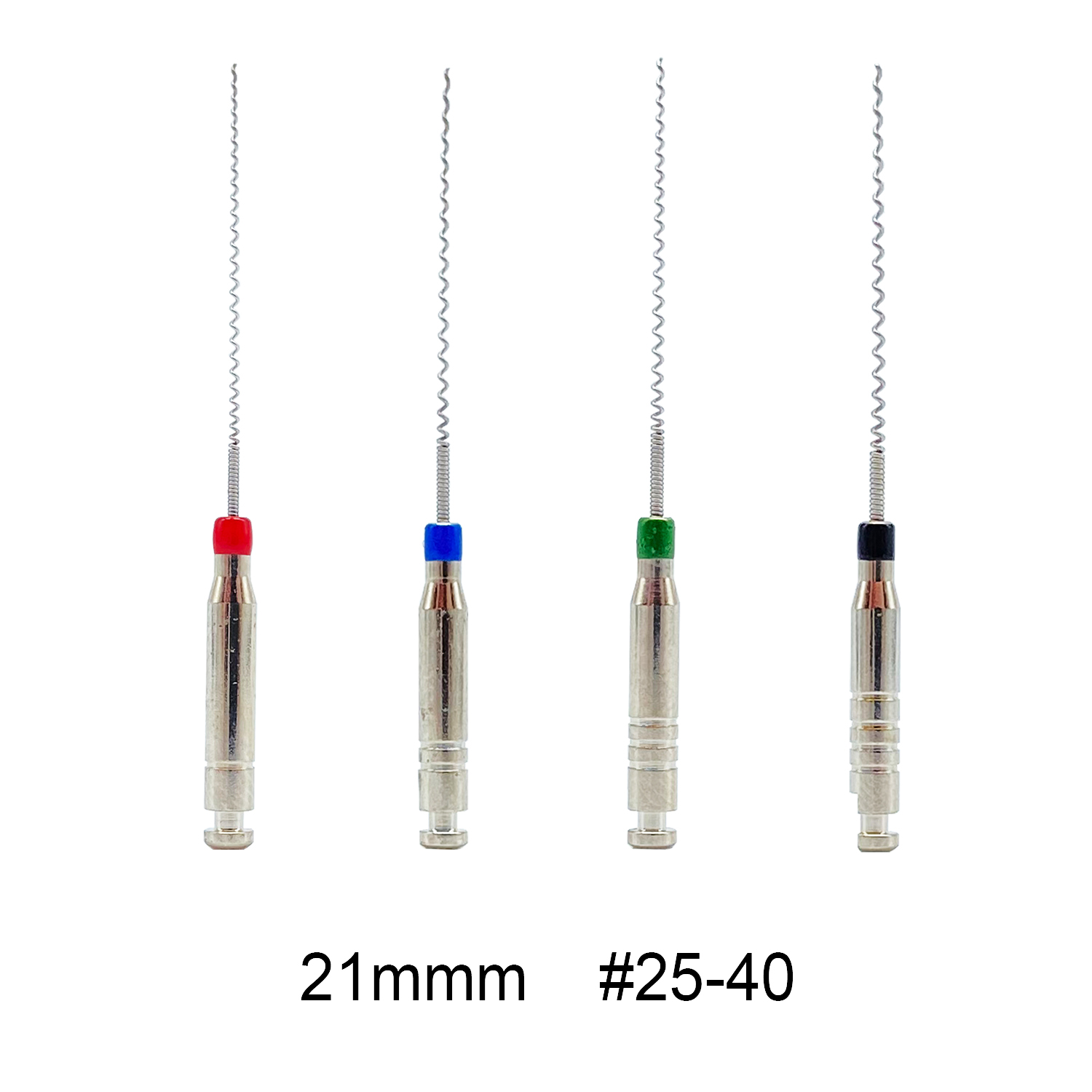 1 caja de soportes de pasta Dental, relleno de raíces Lentulo 21mm 25mm surtido # 25-40 Limas de endodoncia Instrumentos dentales Canal Espiral: Gris