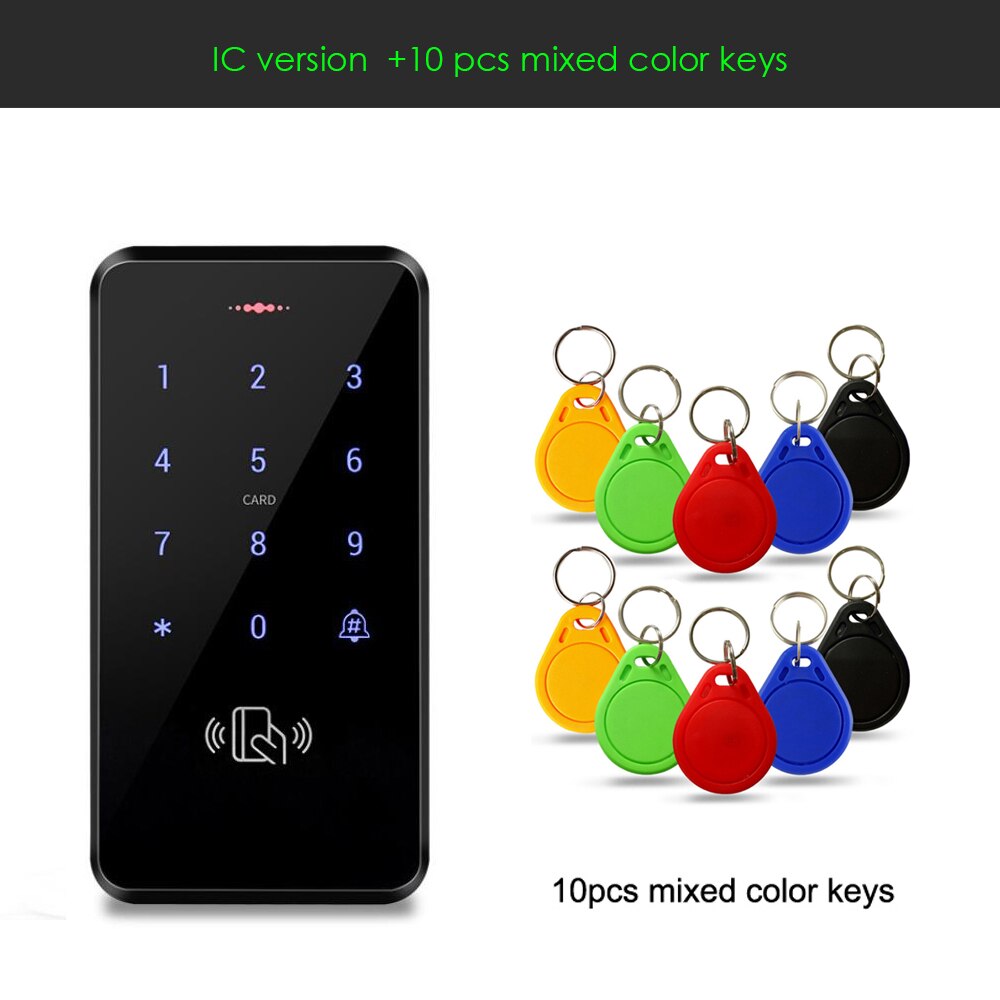 Waterproof Rfid Door Access Control Backlight Touch RFID Keyboard Touch Panel Electronic Door Opener Card Access Control Keypad: 13.56Mhz IC version
