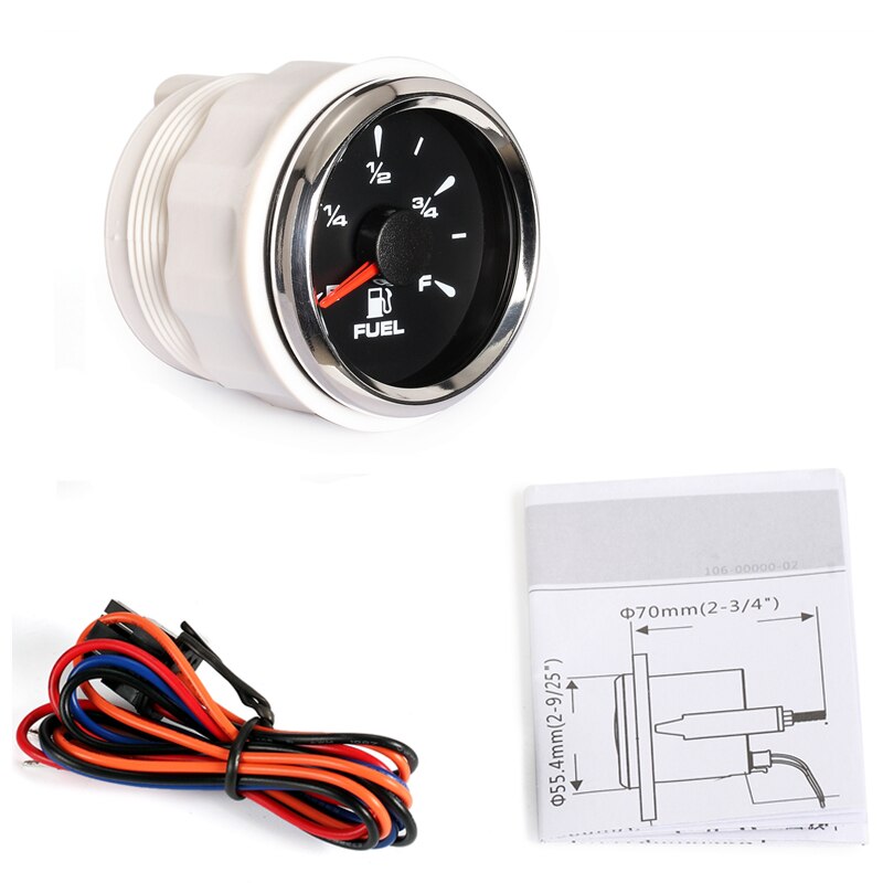 Boot Brandstofmeter 52mm Meter Olie Tank Niveau Indicator Zwart Wit Gezicht fit Auto Vrachtwagen Boot met 8 kleur Backlight 9-32 v