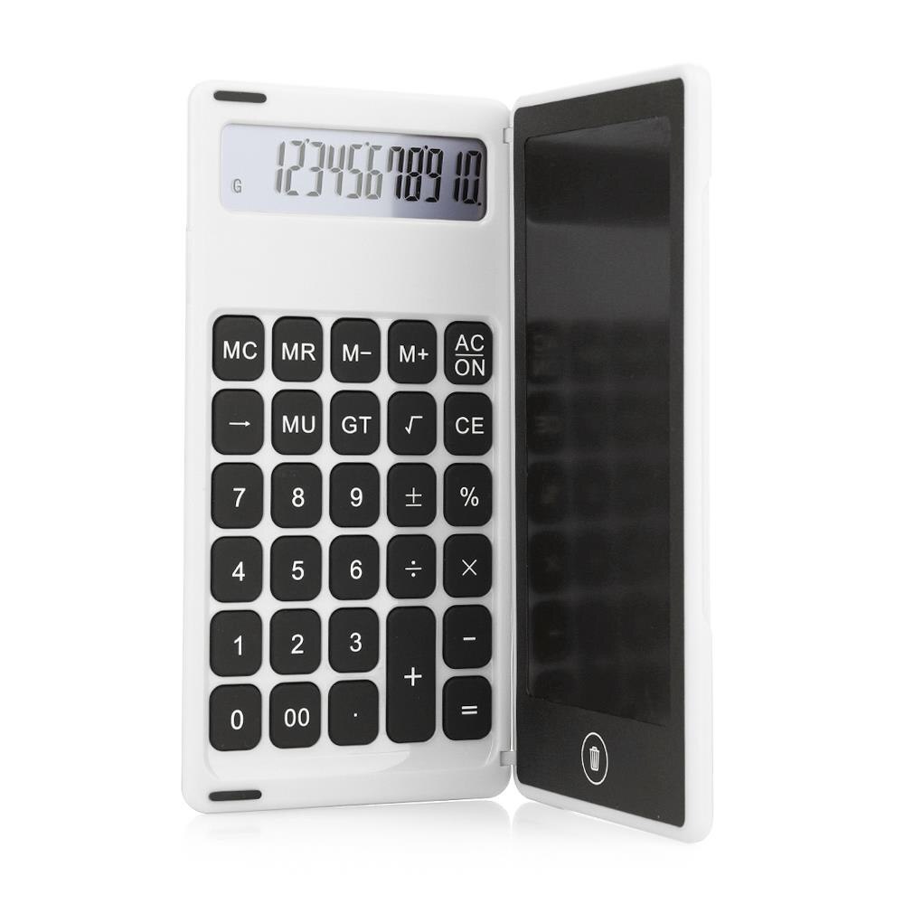 Electronic Calculator Convenient Folding LCD Calligraphy Drafting LCD Writing Tablet Kids Office Electronics Calculator: white
