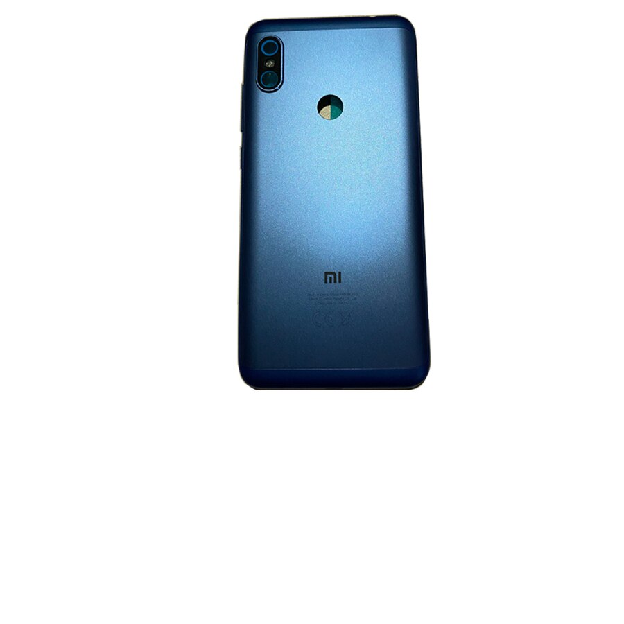 Original For Xiaomi Redmi Note 6 Pro Battery Back Cover Housing Door Case Panel + Camera Glass Lens+ Side Keys Replacement Parts: blue