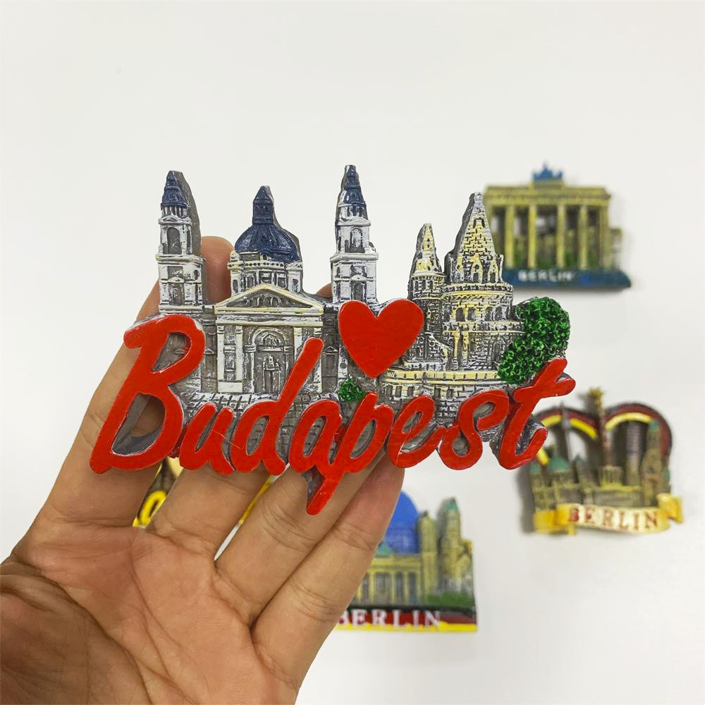 Country Fridge Magnets Germany Berlin Budapest Tourist souvenir Fridge Magnet Sticker World Travel Collection Magnetic: Red
