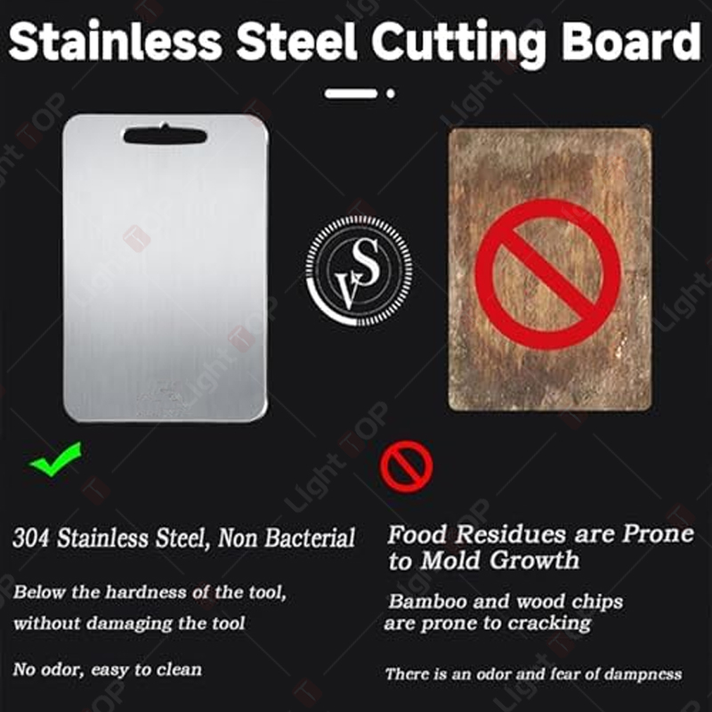 3 STKS Titanium Snijplanken voor Keuken 304 Roestvrij Staal Verdikte Board Dubbelzijdig Food Grade Draagbare Fruit Vlees Hakken