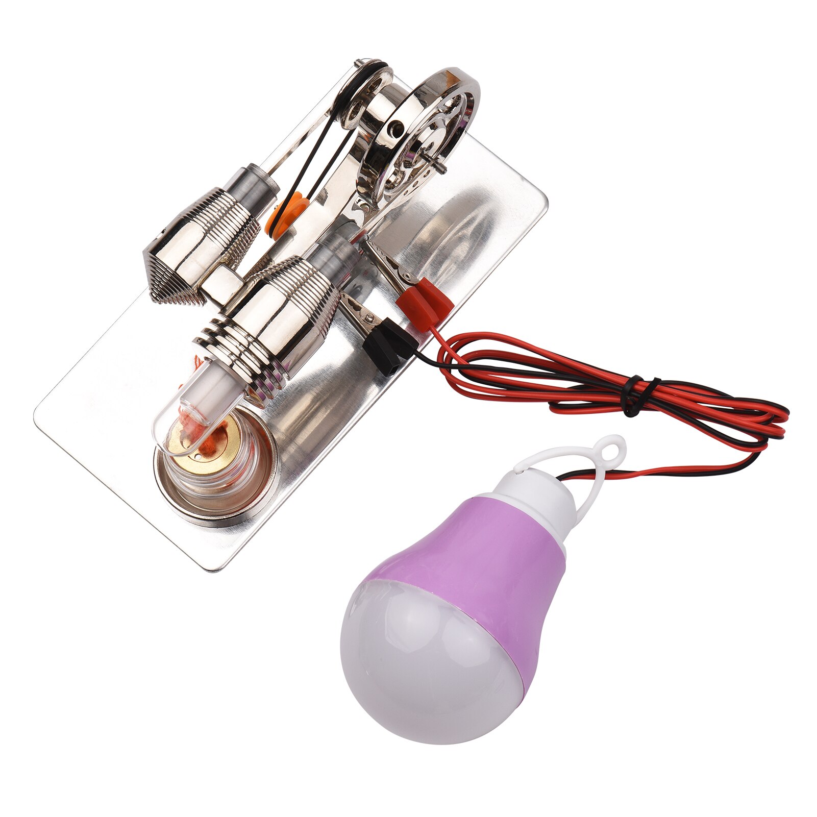 Stirling Kit motore generatore di elettricità modello di cilindro per auto ad aria calda modello di generatore fisico con volano Design scienza