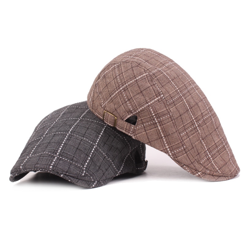 RoxCober Plaid vintage Berets cap for women men Cotton Flat Cap chapeau Newsboy Caps Ivy Cap Gatsby Hat peaky blinder hats 155