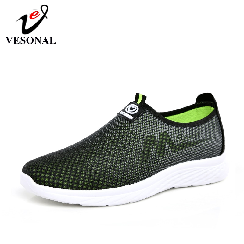 Vesonal sommer lette slip on mesh joggesko herresko pustende komfortable herresko loafers uformelt fottøy