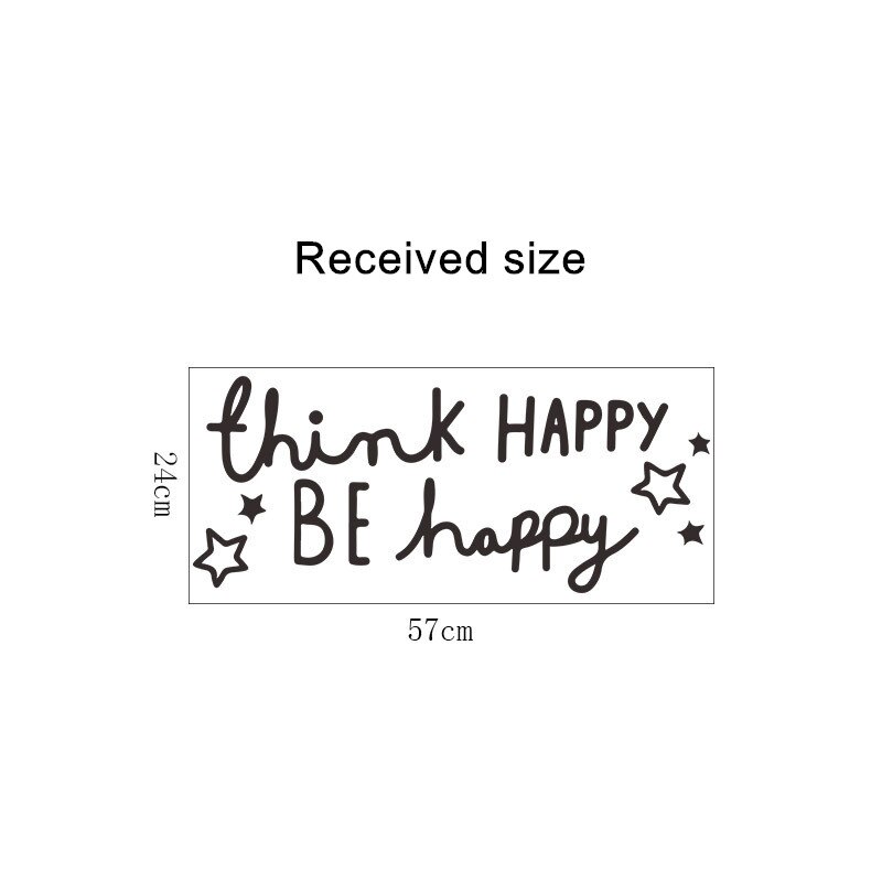Think Happy Be Happy Quotes Wall Sticker Room Decoration Living Room Bedroom Kids Room Decal Wall Home Decor Stickers