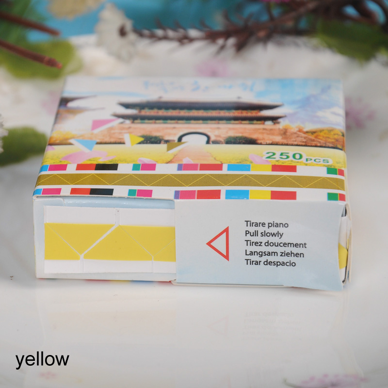 Cadre Photo autocollant auto-adhésif | 250 pièces/boîte, pour album coin Photo, papeterie papier pour bricolage, décoration de maison: white yellow