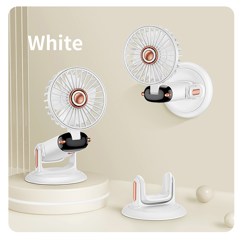 Mini ventilador portátil dobrável, 3000mah, mesa externa, pendurado no pescoço, 5 velocidades, usb, recarregável, suporte para telefone, tela de exibição: Cáqui escuro