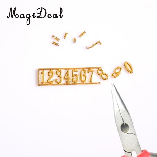 MagiDeal Vintage 1/12 Scale Golden Dolls House Miniature Set of Metal Numbers 0-9 Door for Office Bedroom Bar Pub Acce