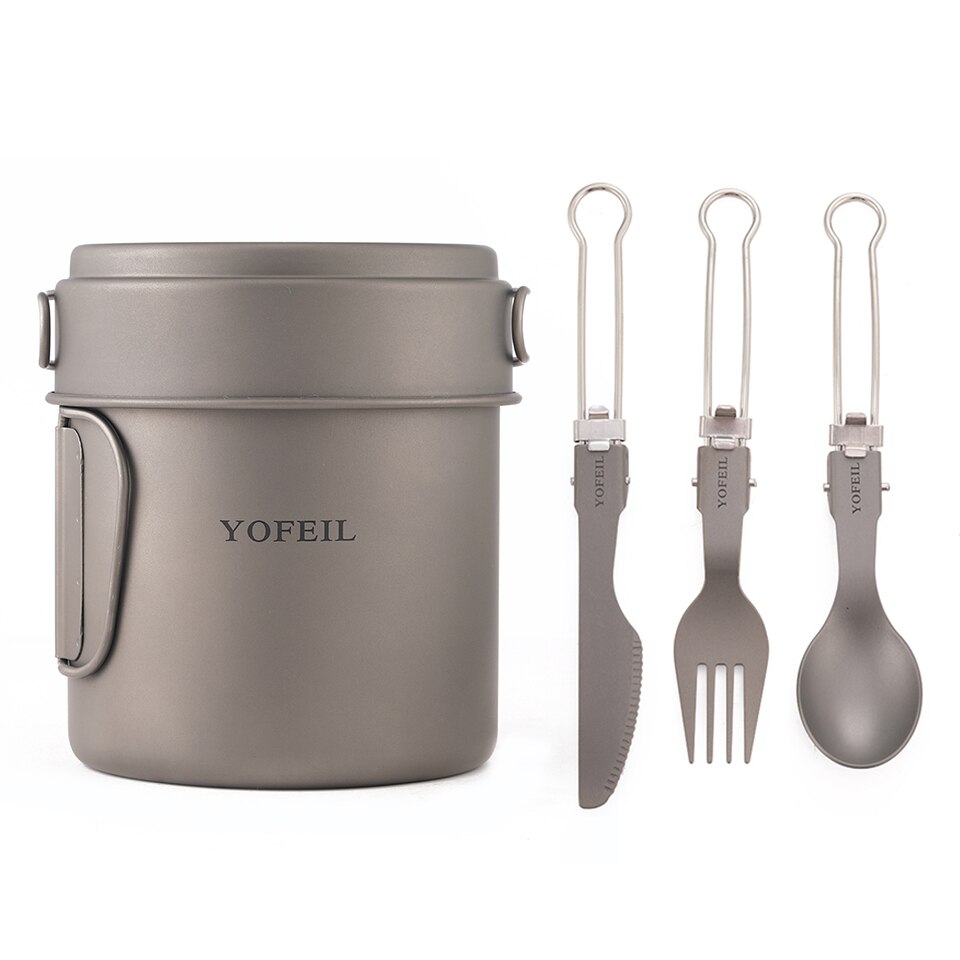 Camping Titanium Pot Outdoor Pot Marching BRS3000 Gas Stove Pure Titanium Tableware For Picnic Camping Cooking Set Hiking