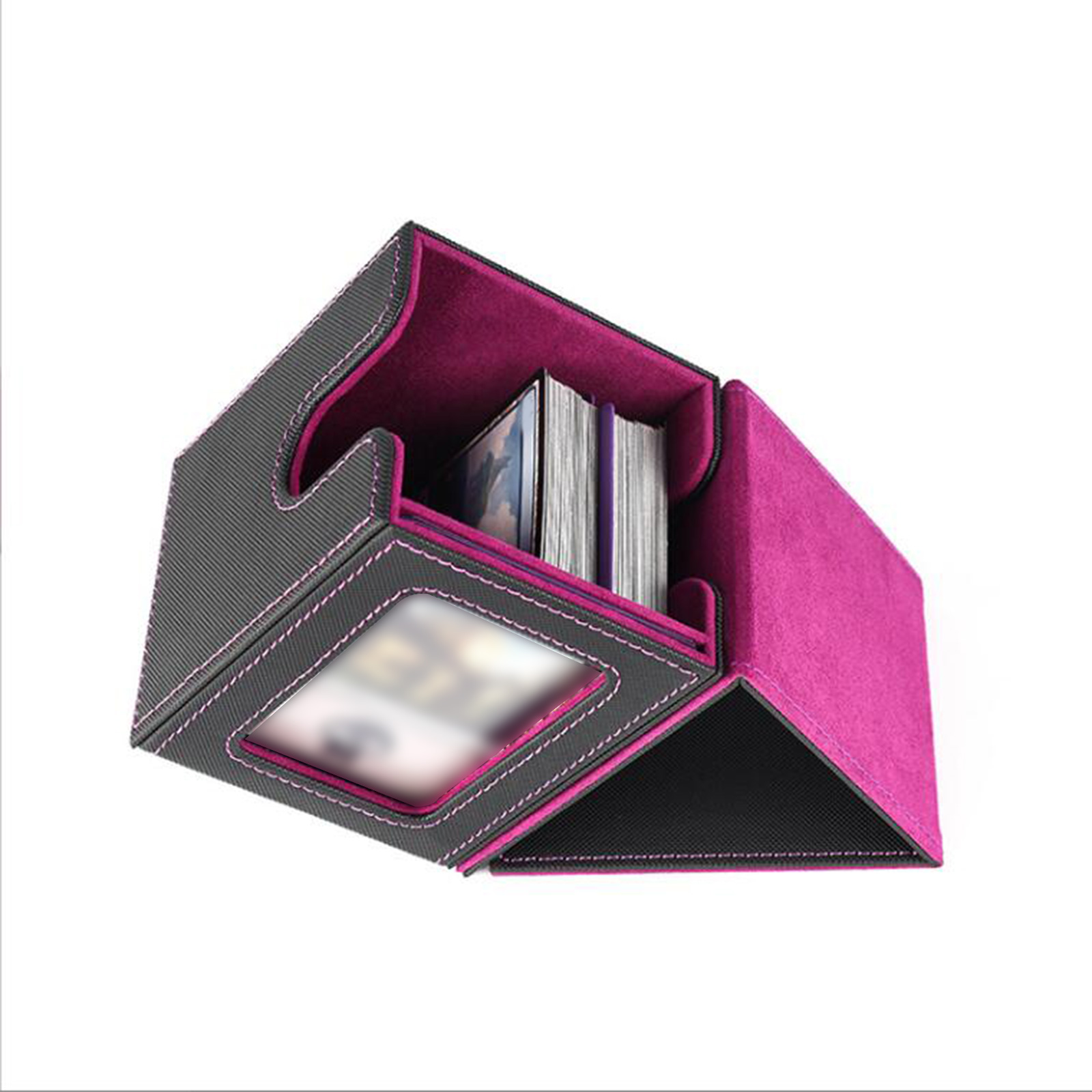 Card Deck Box Card Organizer with Display Window Holds 100+ Cards Card Deck Case for Collectible Card Sports Cards Game Card