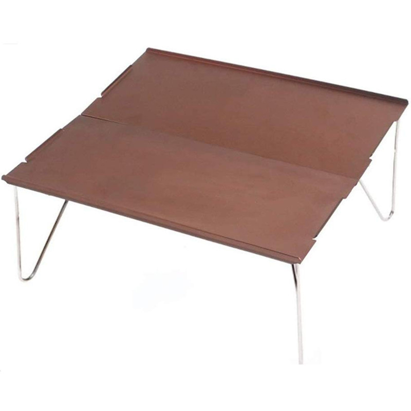 Mini mesas de Picnic ultraligeras, escritorio plegable portátil para exteriores, Camping, barbacoa, YS-BUY: Castaño