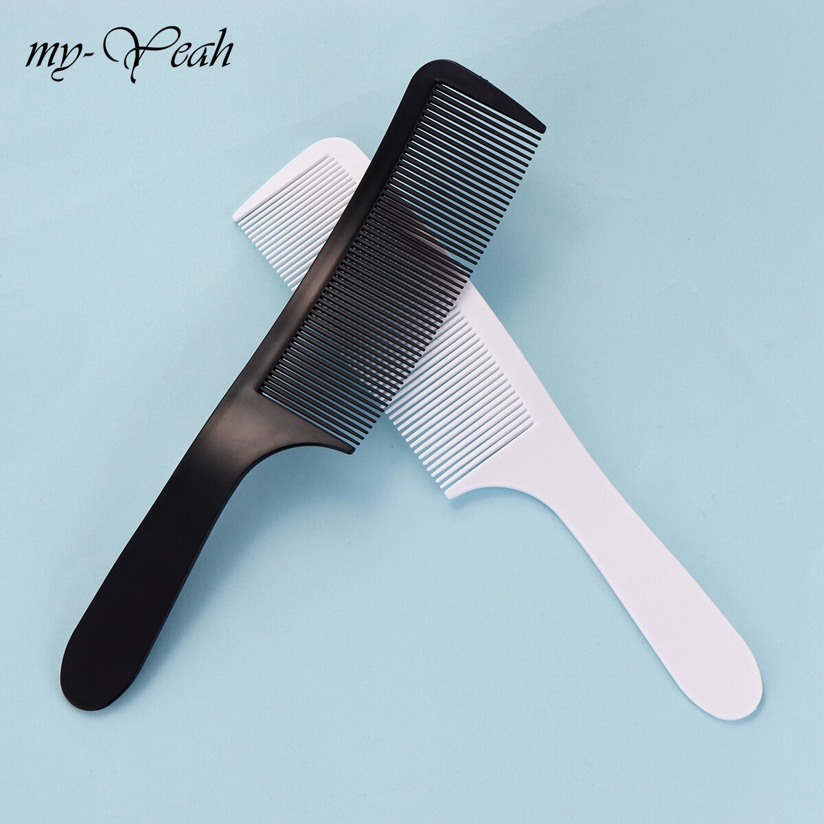 2 farger ultra tynt hår kam antistatisk anti-skli håndtak s bue hårklipp buet kam salong frisørverktøy