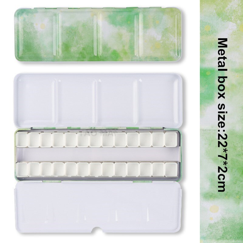 26 grid solid watercolor tin box color box waterco... – Grandado