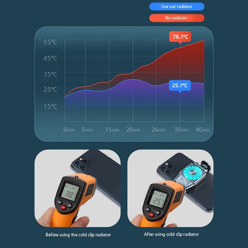 Retail Portable Cooling Fan Mobile Phone Cooler Game Heatsink Aux Radiator for iPhone/Samsung/Xiaomi