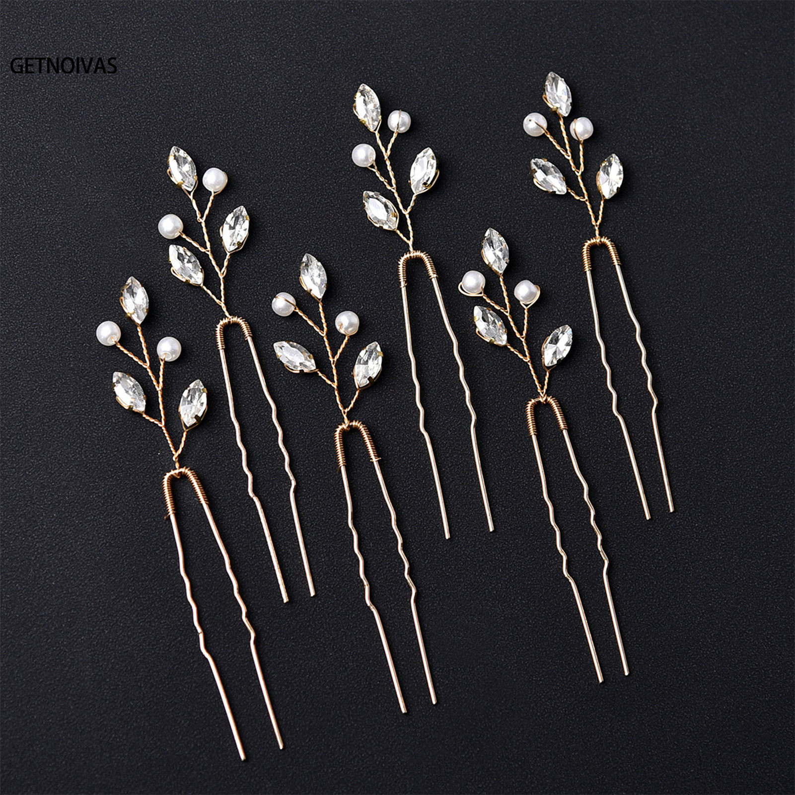 6 uds. De horquillas para el pelo en forma de U con diamantes de imitación, horquillas para el pelo de boda para novia pequeñas y sencillas, accesorios para el cabello de boda para mujer