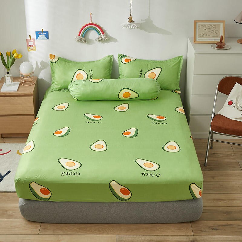 Bonenjoy-sábana bajera tamaño King con funda elástica para cama doble, Funda de colchón con patrón de aguacate, sin funda de almohada: 200x220x25cm / niuyouguo