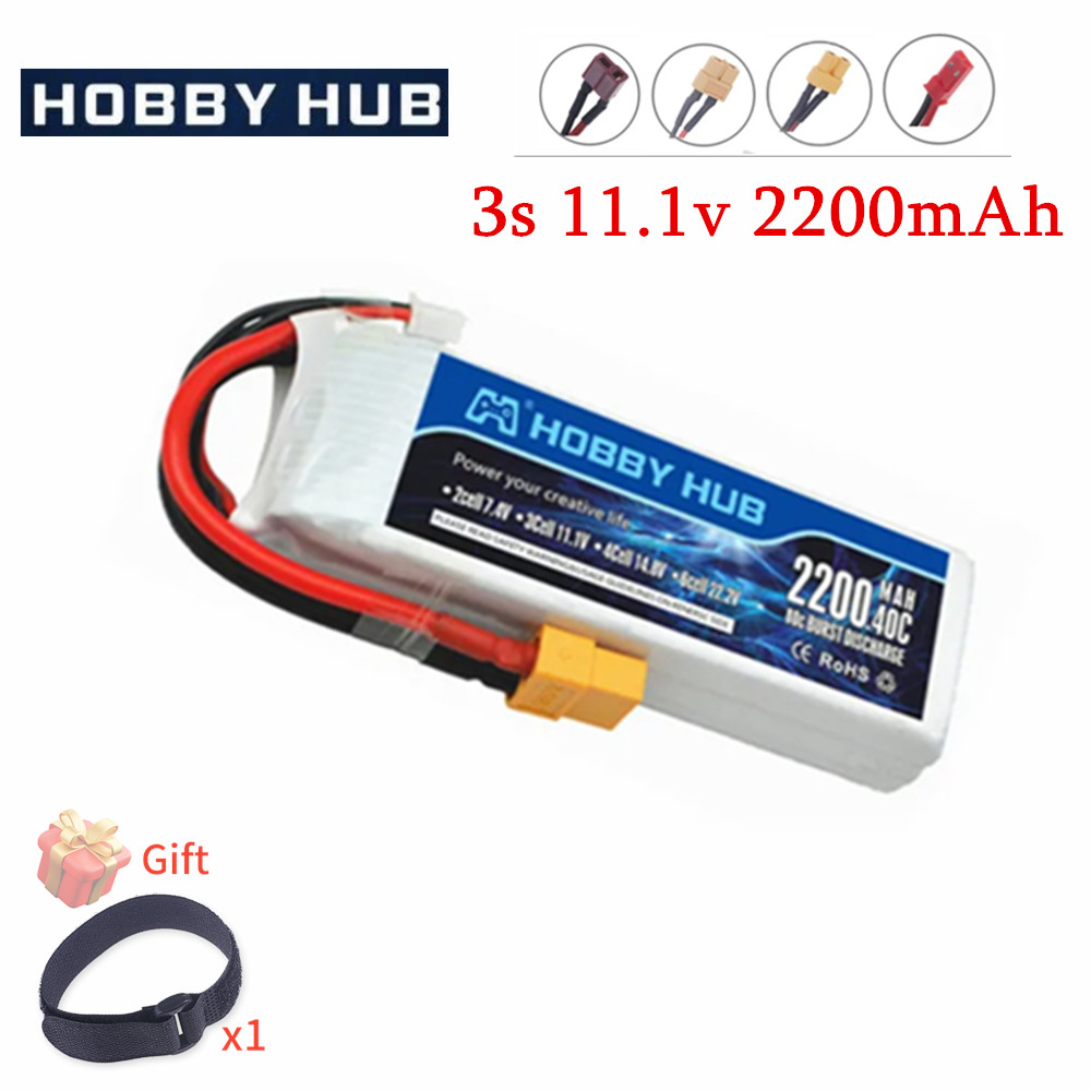 Batería LiPo de 11,1 V para coche RC, avión, helicóptero, alta potencia, 11,1 v, 2200mAh, 3S, accesorios de juguetes RC, enchufe XT60 803496