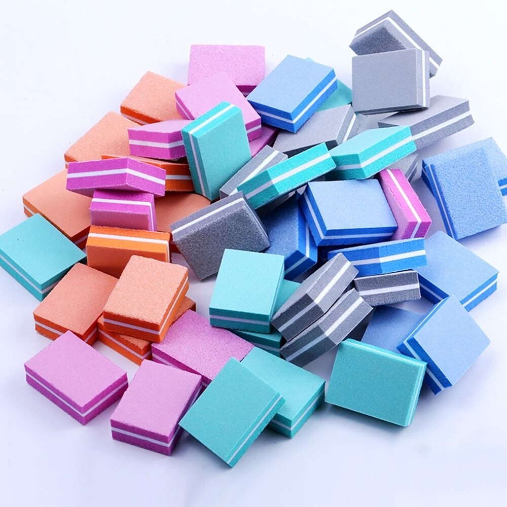 50Pcs Lot Dubbelzijdig Mini Nail File Kleurrijke Spons Nagellak Schuren Buffer Strips Polijsten Manicure Gereedschap: G