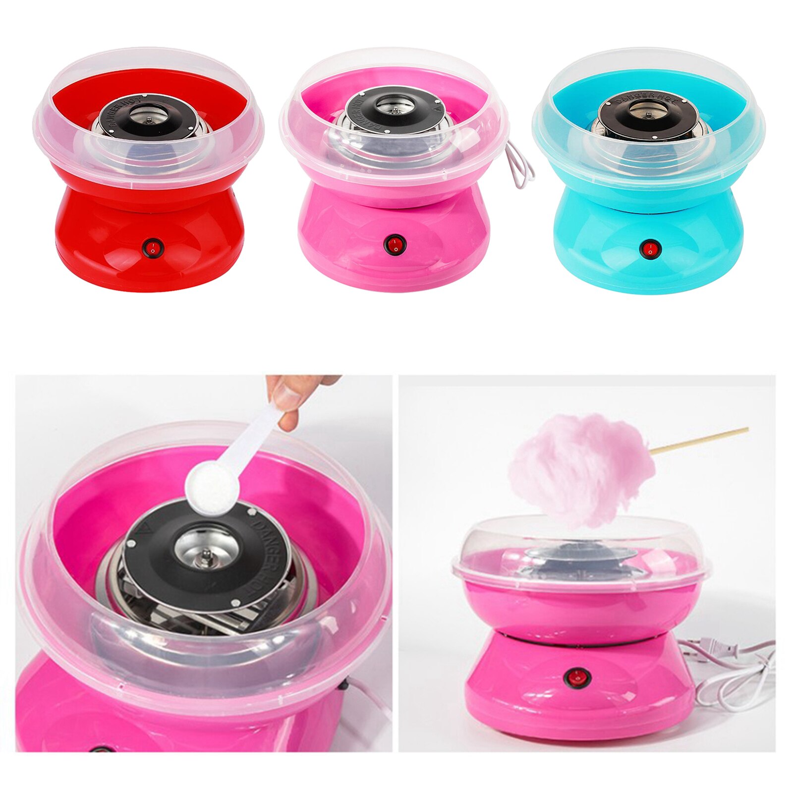 Mini Cotton Candy Maker Machine Floss Sugar Electric Carnival EU Plug Pink