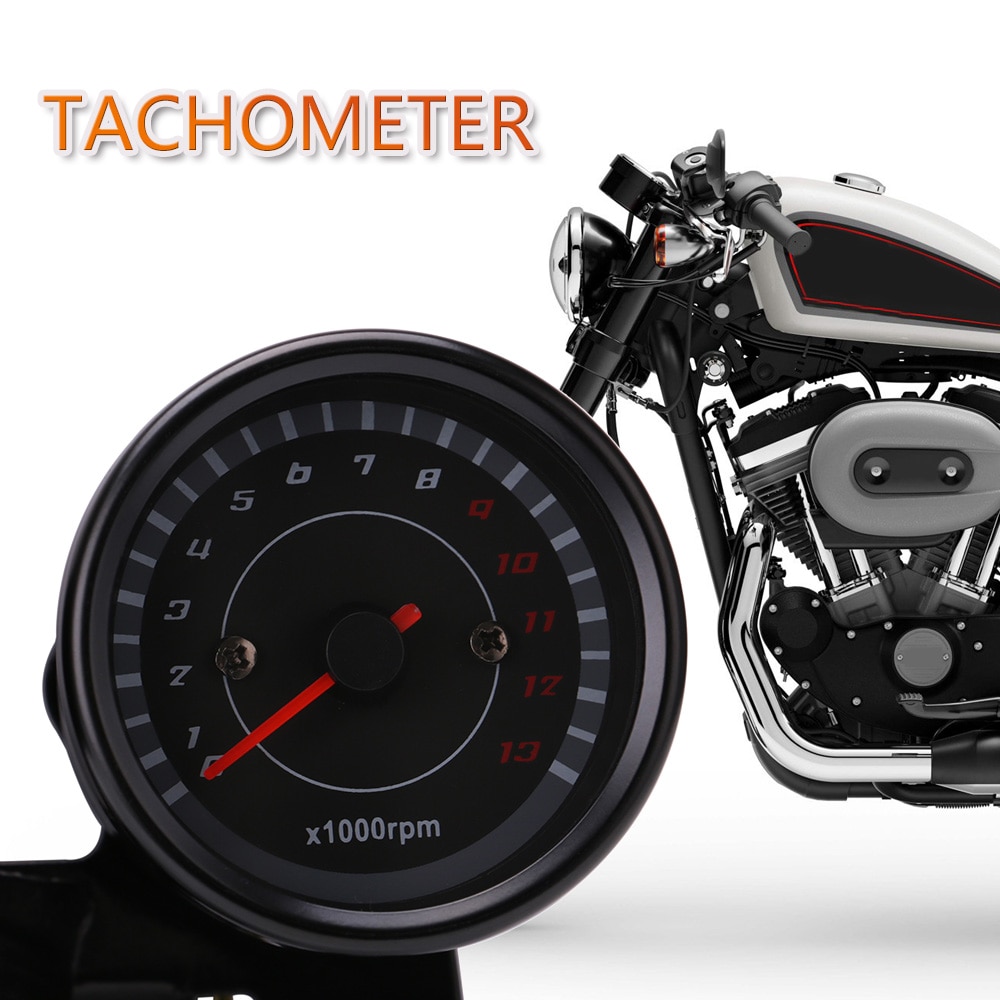 Universal 13000 rpm Motorcycle Speedometer Odometer Gauge 0~ 160 km/h LED Backlight tachometer Set Black Instrument