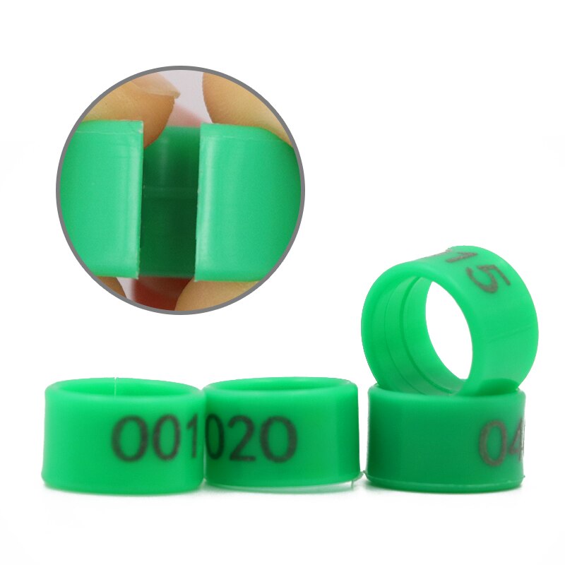 100 Stuks Kip Voet Ring Digitale Plastic Kip Been Gesp Identificatie Ring Kuiken Eend Gans Mark Ring Farm Animal Apparatuur: Green