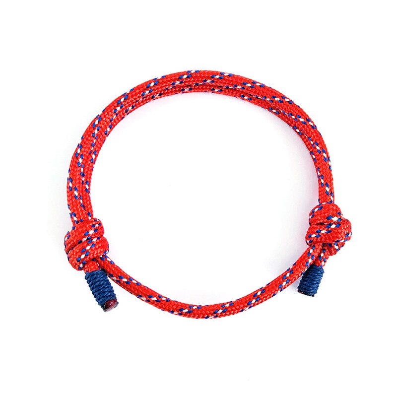 Tobillera para verano para hombres y mujeres, pulsera deportiva de supervivencia de cuerda de , trenzada, colorida, con envoltura de la suerte: Red
