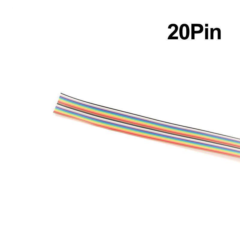 1 Meter 5M 1.27mm 10P 20P 40P DuPont Cable Rainbow Flat Line Support Wire Soldered Connector 20 Way pin For Arduino PCB Diy Kit: 20Pin / 5m
