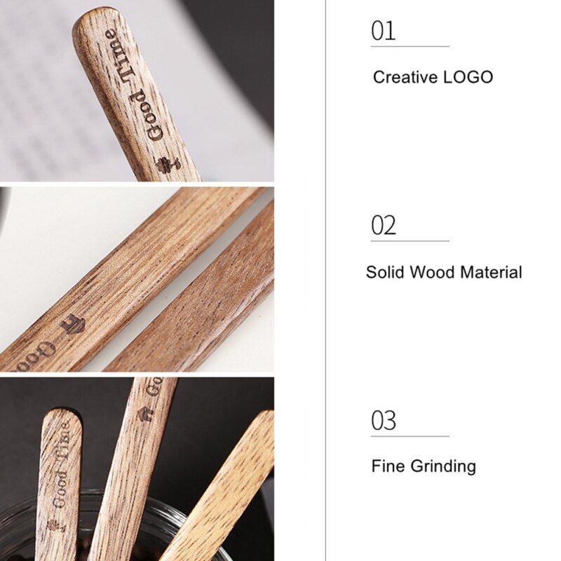 1PC de madera hecho a mano palito agitador de café palito agitador s agitador bebida mezclar batir herramienta Rod vasos Accessories7 *