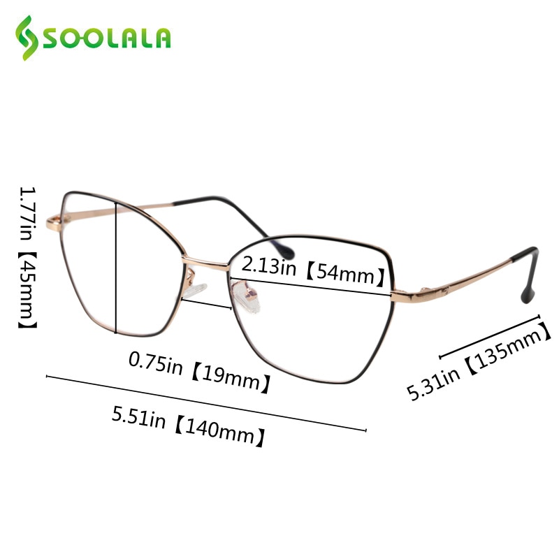 Soolala vlinderbril voor bijziendheid, groot montuur, damesbril met optisch montuur, verpakking van  -0.5 -0.75 -1.0 -1.25 to -4.0