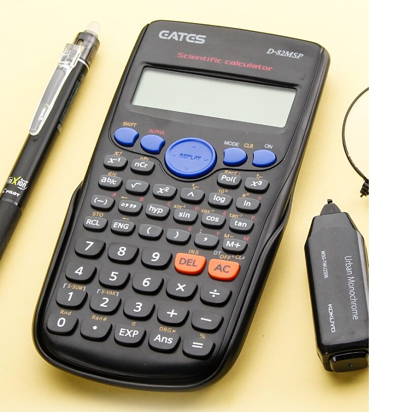 1pcs D-82MSP Digital Scientific Calculator 240 Functions Statistics Mathematics 2Line Display for Student School Undergraduate