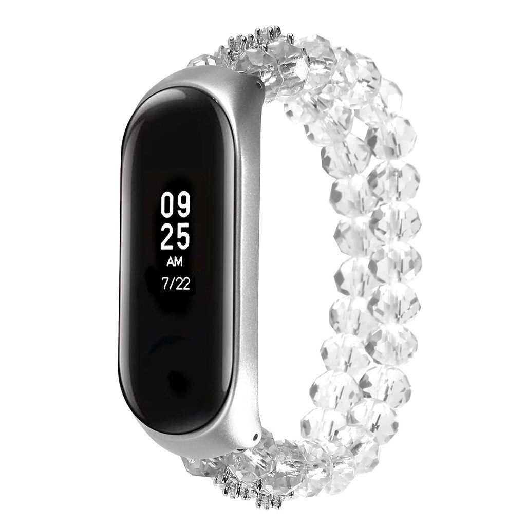 Hiperdeal Smart Accessoires Kristal Mi Band 4 Strap Vervanging Crystal Polsband Band Strap Metal Case Voor Xiao Mi Mi Band 4: White