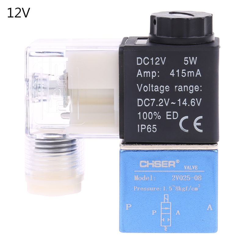12V 24V Pneumatic Electric Solenoid Valve 2 Position 2 Port Normally Closed H7ED