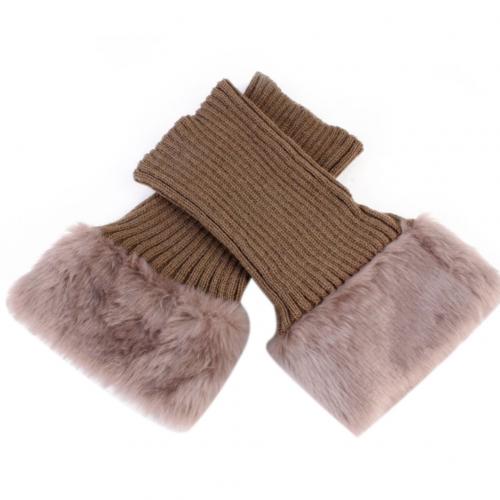 Mulheres Inverno Cor Sólida Curto Knit Polainas Bota Socks Toppers Punhos Macios presentes de Natal термоботинки beenwarmers dames: Cáqui
