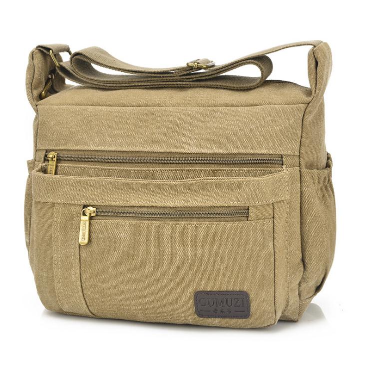 GUMUZI Casual Travel Canvas Mens Shoulder Bag Vintage Women Crossbody Messenger Bags Male handbag totes