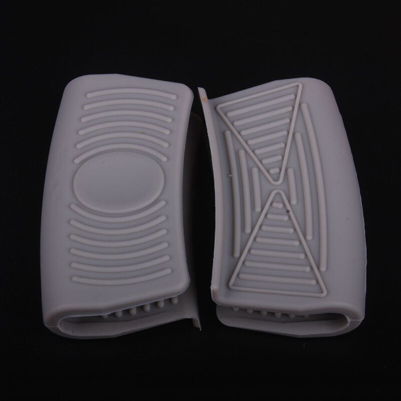 Siliconen pannenlappen 2 stuks praktische hittebestendige handschoenen oven mini handschoenen hittebestendige anti-verbrandingshandschoenen houders hittebestendige handschoenen: Grijs